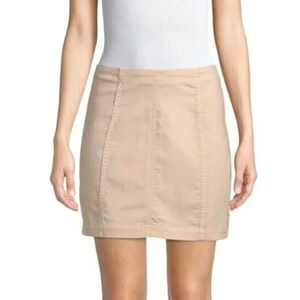 NWOT Free People Mini Skirt Women's Size 2 Beige Modern Femme Denim Jeans